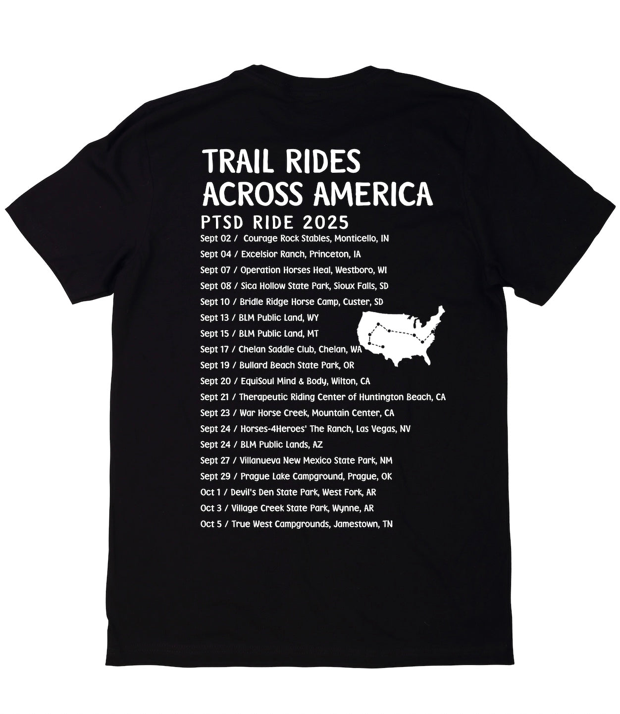 Trail Rides Across America 2025 Crewneck T-Shirt