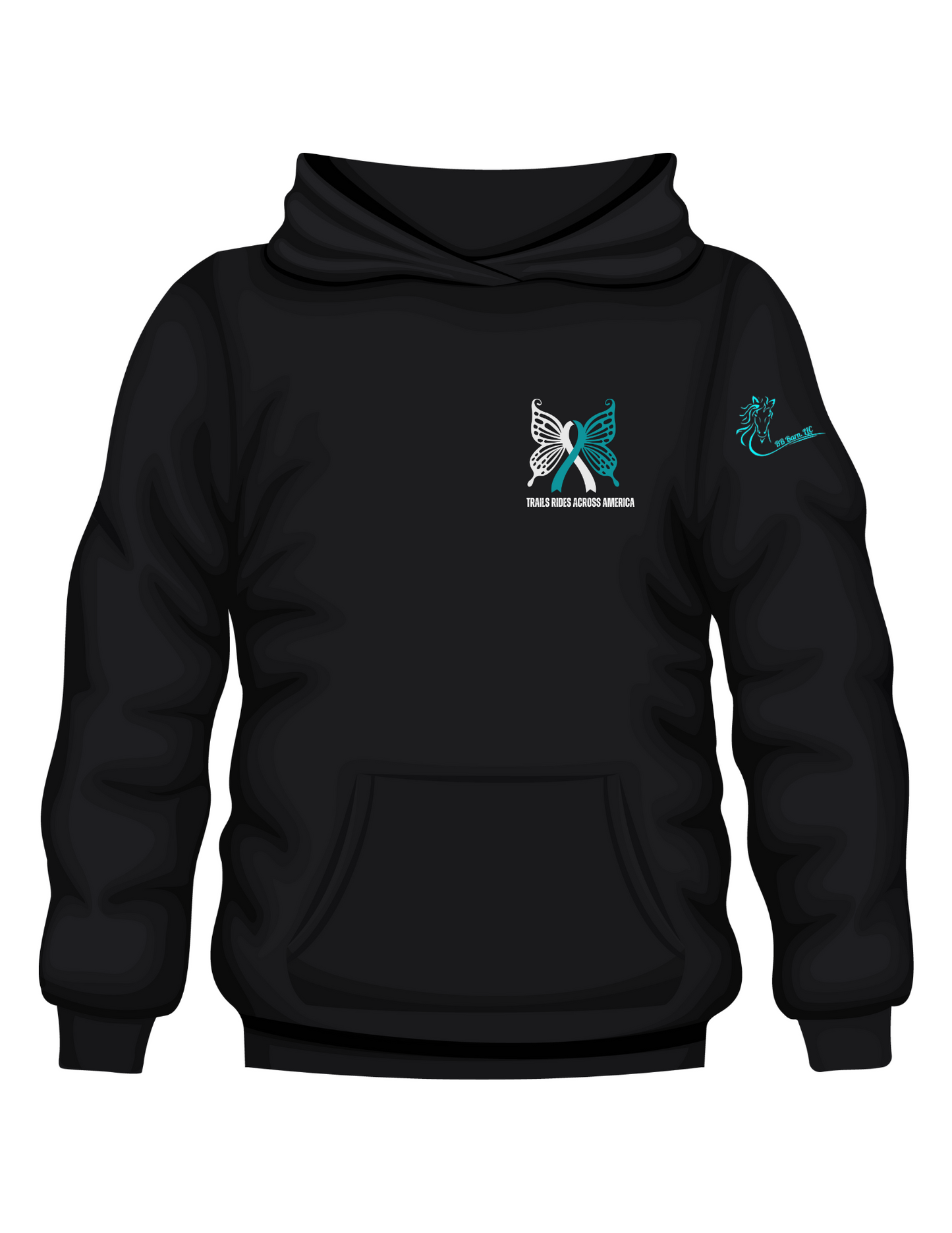 PTSD Trail Rides Across America - PTSD Awareness Butterfly Hoodie