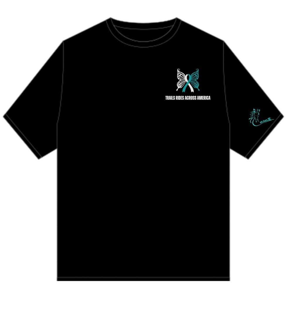 PTSD Trail Rides Across America - PTSD Awareness Butterfly Crewneck T-Shirt