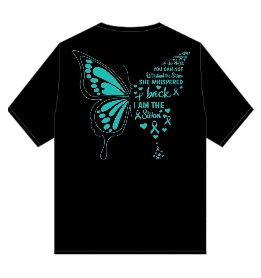 PTSD Trail Rides Across America - "I Am The Storm" Butterfly Crewneck T-Shirt