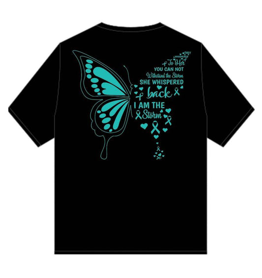 PTSD Trail Rides Across America - "I Am The Storm" Butterfly Crewneck T-Shirt