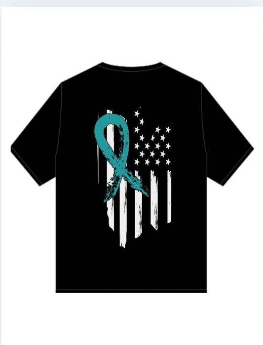 PTSD Trail Rides Across America - American Flag Crewneck T-Shirt