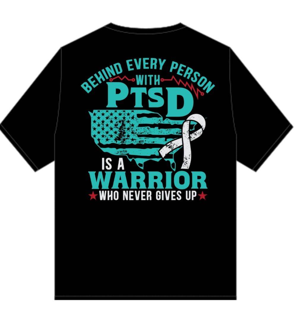 PTSD Trail Rides Across America - PTSD Warrior Crewneck T-Shirt