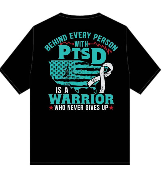 PTSD Trail Rides Across America - PTSD Warrior Crewneck T-Shirt