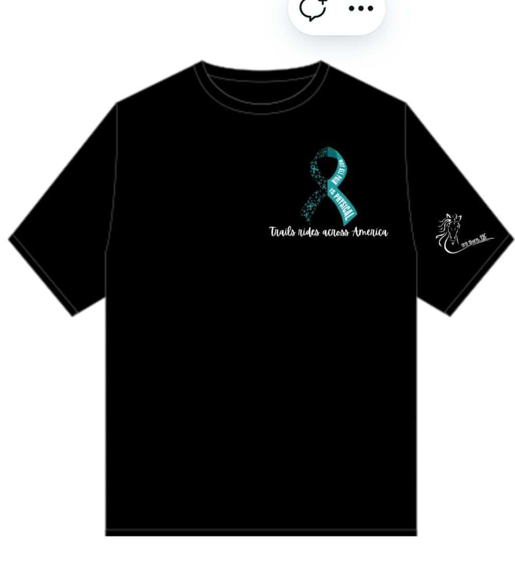 PTSD Trail Rides Across America - PTSD Awareness Tree Crewneck T-Shirt