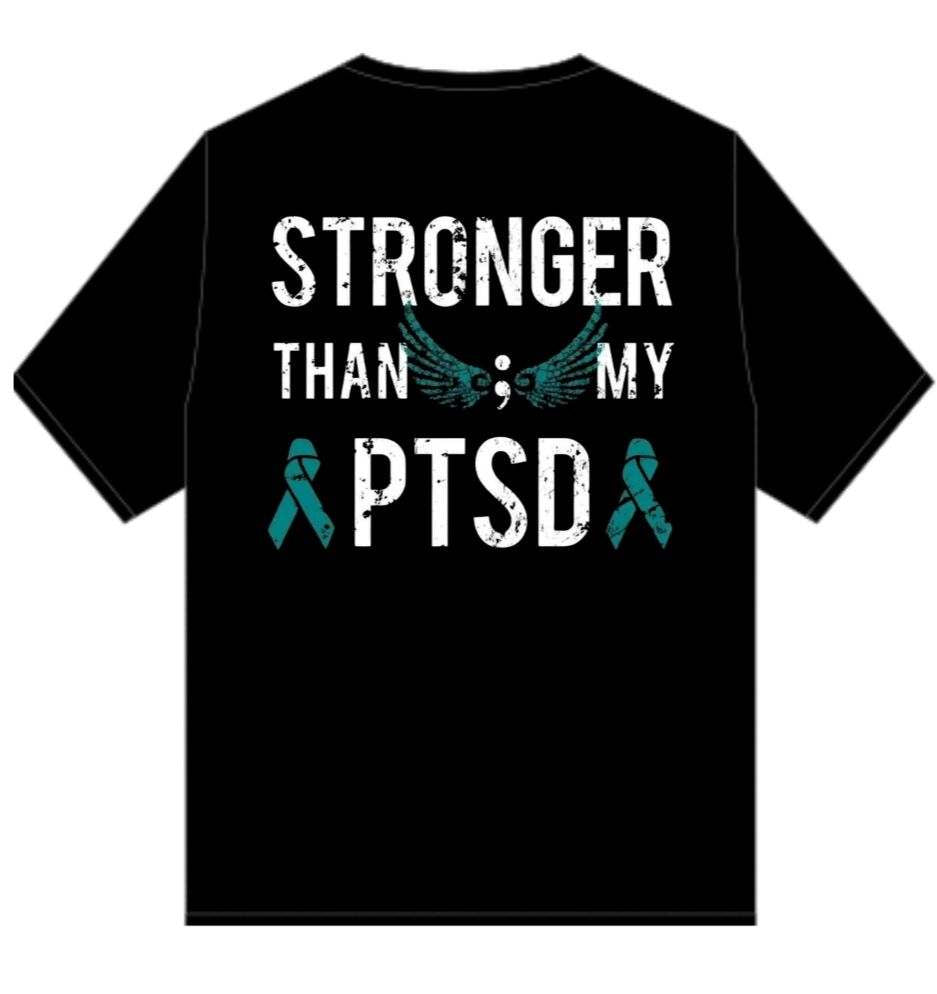PTSD Trail Rides Across America - "Stronger Than My PTSD" Crewneck T-Shirt